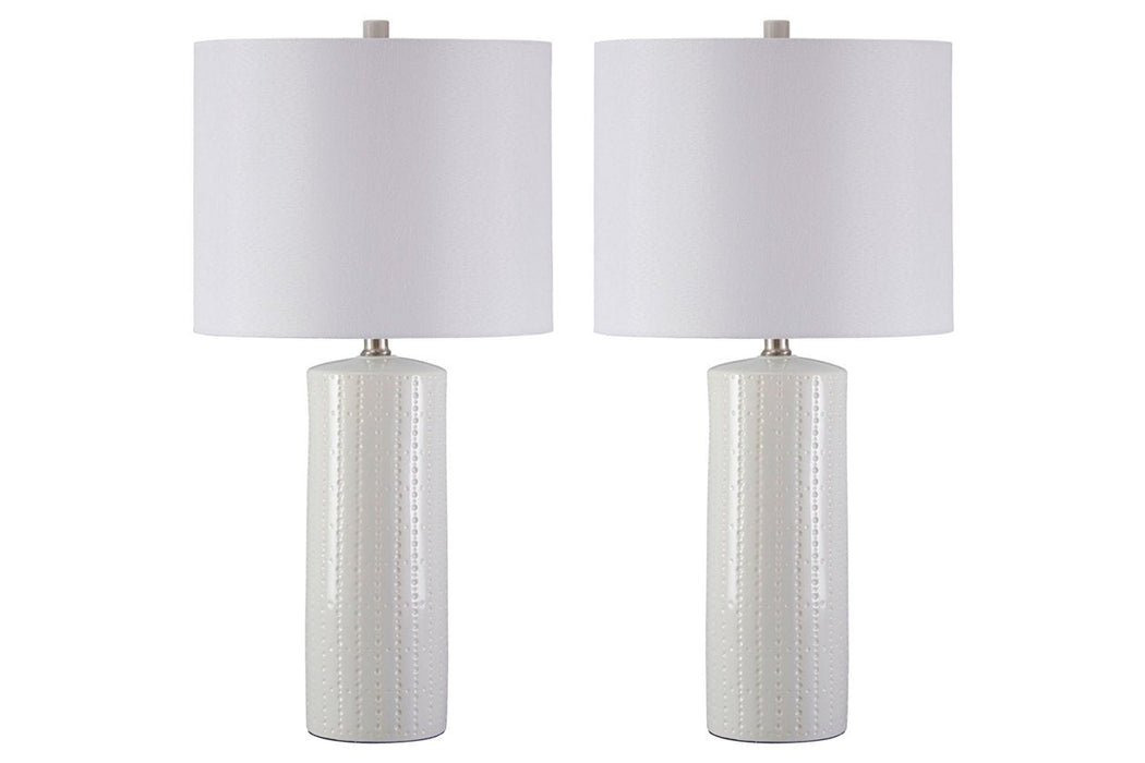 Steuben White Table Lamp (Set of 2) - Gate FurnitureTable Lamp Pair
