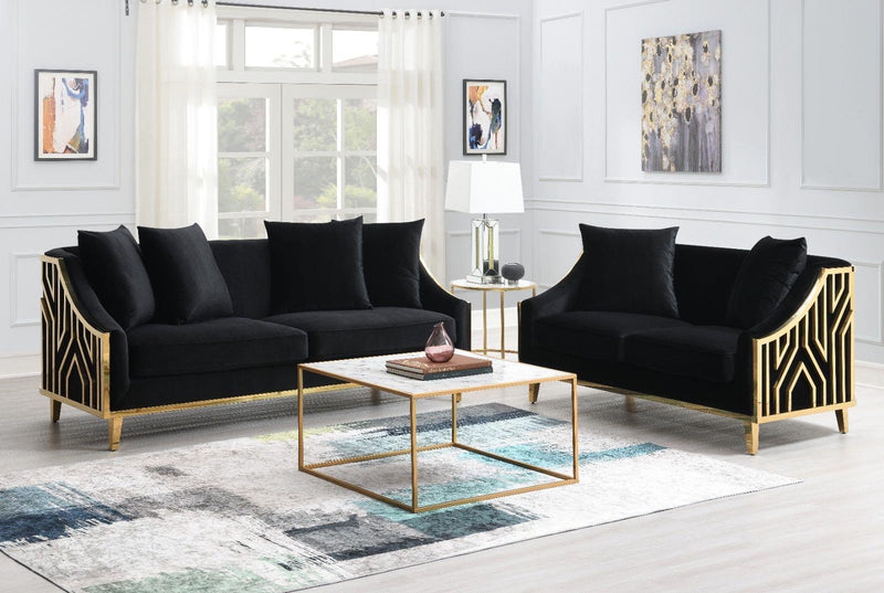 Stillo 2 PC ( Sofa & Loveseat ) - L821-BLK-2PC
