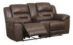 Stoneland Chocolate Power Reclining Loveseat with Console - Lara FurniturePower Reclining Loveseat