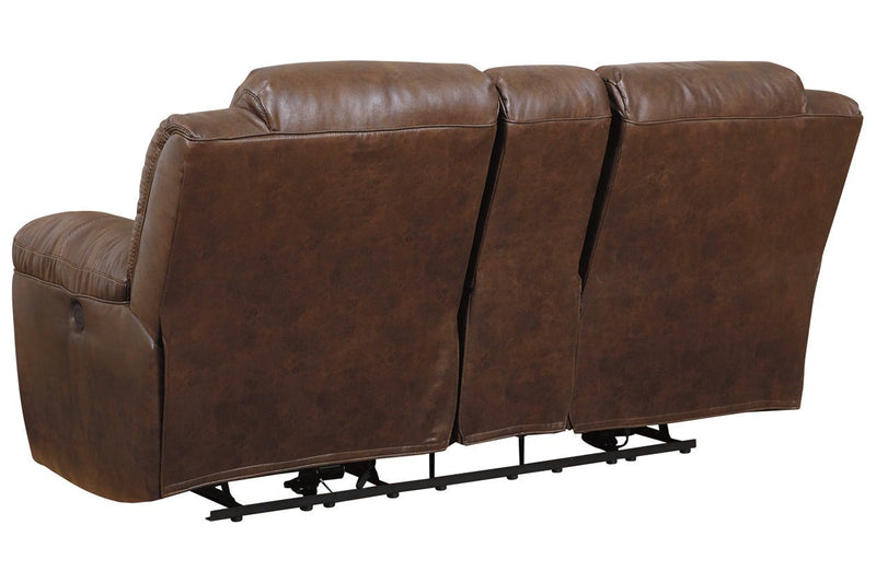 Stoneland Chocolate Power Reclining Loveseat with Console - Lara FurniturePower Reclining Loveseat