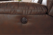 Stoneland Chocolate Power Reclining Loveseat with Console - Lara FurniturePower Reclining Loveseat