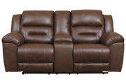 Stoneland Chocolate Power Reclining Loveseat with Console - Lara FurniturePower Reclining Loveseat