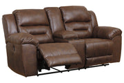 Stoneland Chocolate Power Reclining Loveseat with Console - Lara FurniturePower Reclining Loveseat