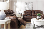 Stoneland Chocolate Reclining Loveseat with Console - 3990494 - Gate Furniture