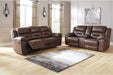 Stoneland Chocolate Reclining Loveseat with Console - Gate FurnitureLoveseat