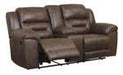 Stoneland Chocolate Reclining Loveseat with Console - Gate FurnitureLoveseat