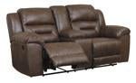 Stoneland Chocolate Reclining Loveseat with Console - Gate FurnitureLoveseat