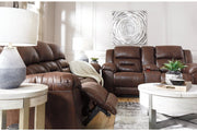 Stoneland Chocolate Reclining Sofa - Lara FurnitureReclining Sofa