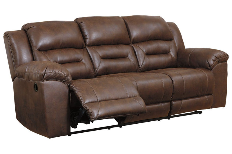 Stoneland Chocolate Reclining Sofa - Lara FurnitureReclining Sofa