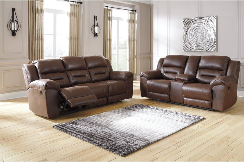 Stoneland Chocolate Reclining Sofa - Lara FurnitureReclining Sofa
