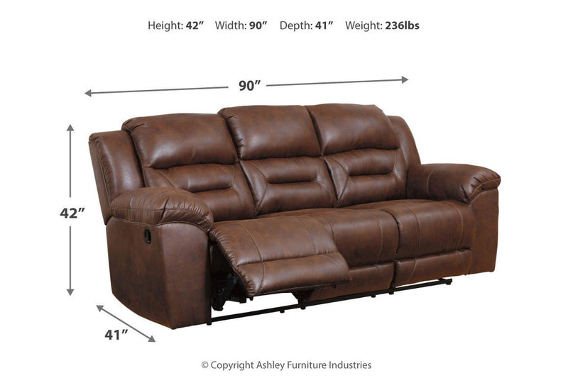 Stoneland Chocolate Reclining Sofa - Lara FurnitureReclining Sofa