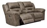 Stoneland Fossil Power Reclining Loveseat with Console - Lara FurniturePower Reclining Loveseat