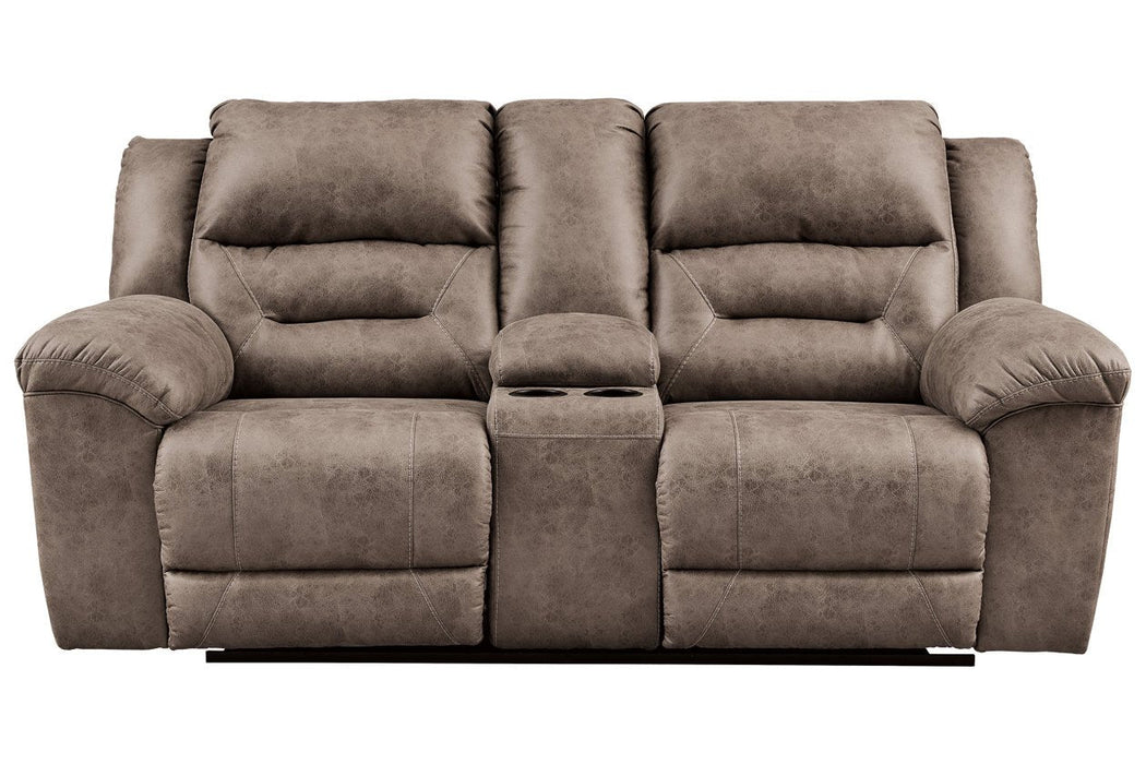 Stoneland Fossil Reclining Loveseat with Console - Gate FurnitureLoveseat