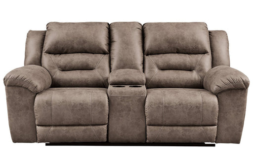 Stoneland Fossil Reclining Loveseat with Console - Gate FurnitureLoveseat