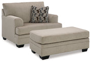 Stonemeade Chair and Ottoman in Taupe from Ashley - Lara Furniture