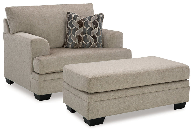 Stonemeade Chair and Ottoman in Taupe from Ashley - Lara Furniture