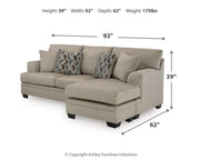 Stonemeade Taupe Sofa Chaise and Recliner - 59504U5