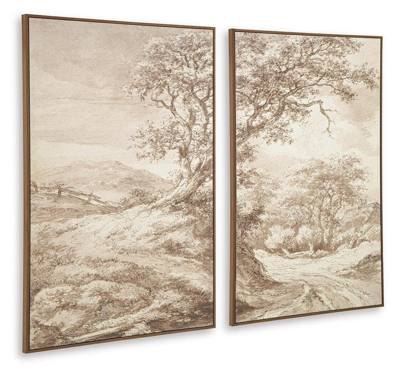 Stormish Beige/Brown Wall Art (Set of 2) - A8000534