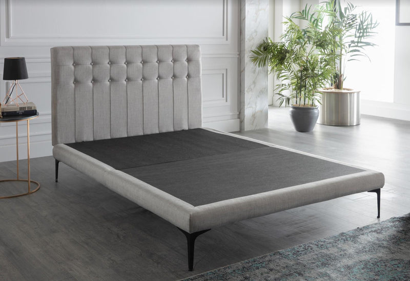 Stratton Twin Foundation & Headboard (Bell Basic Light Grey) 1 Piece - 28STTS100200003