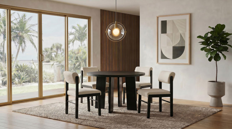 Strouse 47-inch Round Wood Dining Room Table Black - 193940BLK