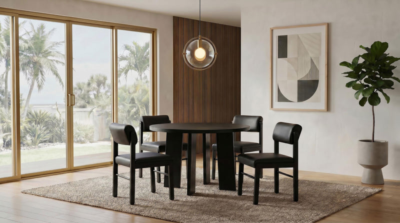 Strouse 47-inch Round Wood Dining Room Table Black - 193940BLK