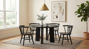 Strouse 47-inch Round Wood Dining Room Table Black - 193940BLK