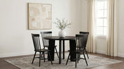 Strouse 47-inch Round Wood Dining Room Table Black - 193940BLK