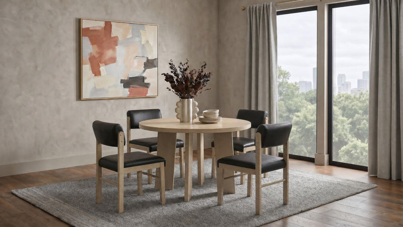Strouse 47-inch Round Wood Dining Room Table Natural Oak - 193940NAT
