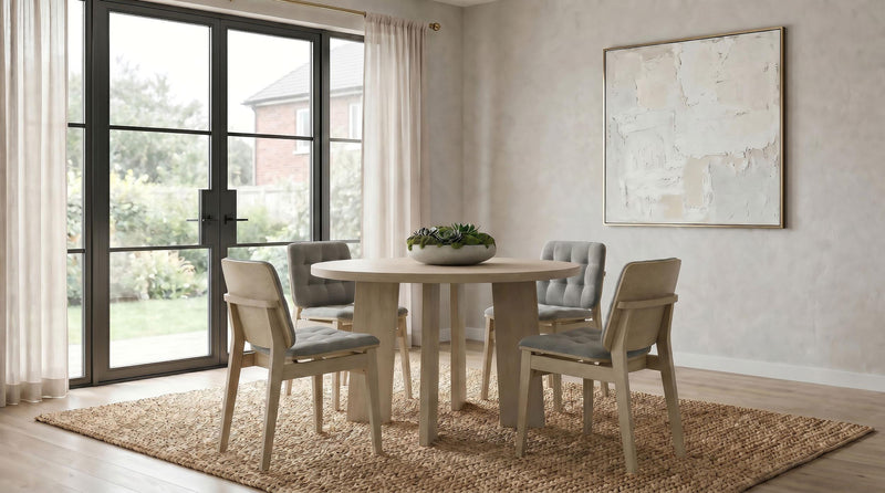 Strouse 47-inch Round Wood Dining Room Table Natural Oak - 193940NAT