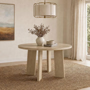 Strouse 47-inch Round Wood Dining Room Table Natural Oak - 193940NAT