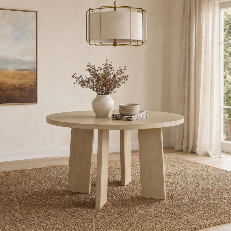 Strouse 47-inch Round Wood Dining Room Table Natural Oak - 193940NAT
