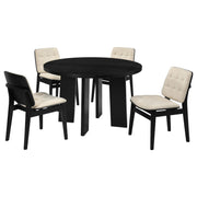 Strouse 5-piece Dining Set Cream and Black - 193940BLK-S5D