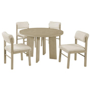 Strouse 5-piece Dining Set Cream and Natural Oak - 193940NAT-S5B