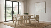 Strouse 5-piece Dining Set Cream and Natural Oak - 193940NAT-S5D