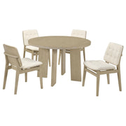 Strouse 5-piece Dining Set Cream and Natural Oak - 193940NAT-S5D