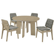 Strouse 5-piece Dining Set Grey and Natural Oak - 193940NAT-S5E
