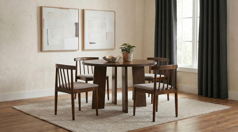 Strouse 5-piece Dining Set Wheat and Walnut - 193940WAL-S5A