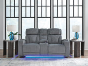 Studio Cave Steel Power Reclining Loveseat with Console - PC4980218