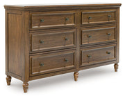 Sturlayne California King Upholstered Panel Bed with Dresser in Brown from Ashley - Lara Furniture