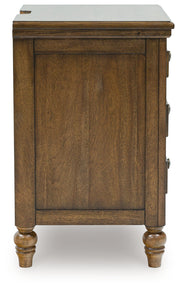 Sturlayne California King Upholstered Panel Bed with Mirrored Dresser and 2 Nightstands in Brown from Ashley - Lara Furniture