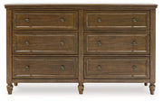 Sturlayne King Upholstered Panel Bed with Dresser and 2 Nightstands in Brown from Ashley - Lara Furniture