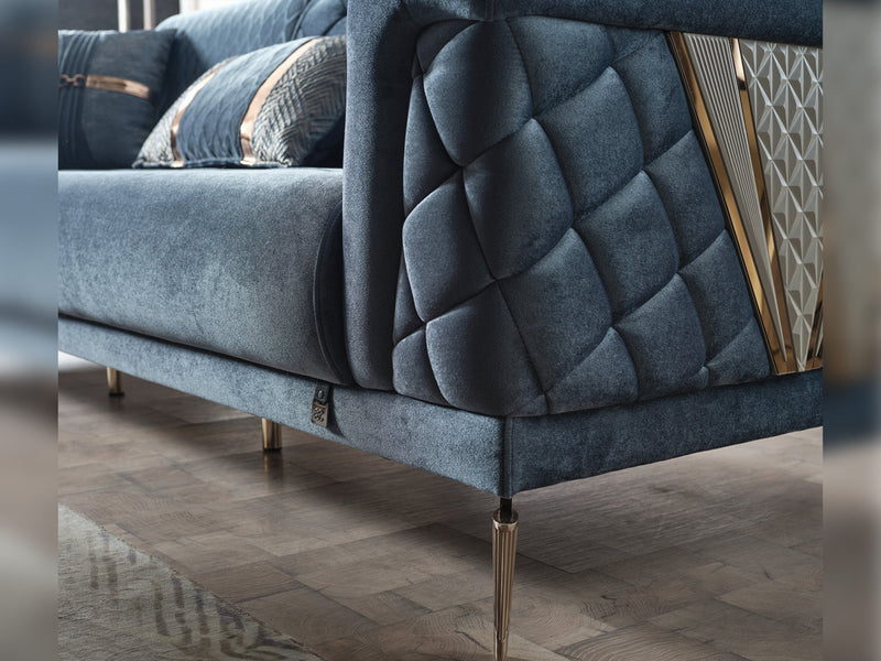 Sultan Elf 3-pieces (Sofa & Loveseat & Chair) Livingroom in Grey - Cream - 200-ELIF-SUL-A101-321
