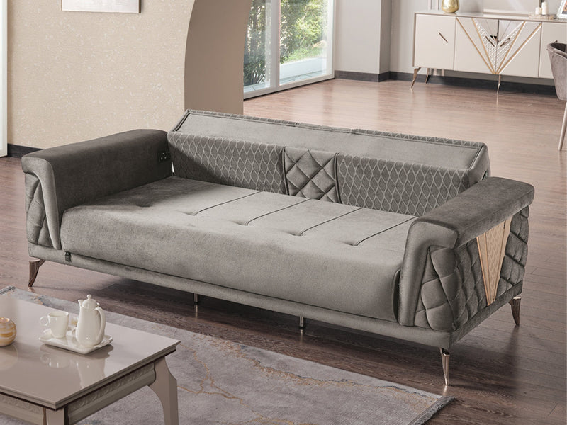 Sultan Elf Convertible Loveseat in Grey - 200-ELIF-SUL-A101-2