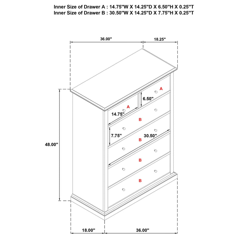 Sumerlin 6-drawer Bedroom Chest of Drawers Medium Brown - 460595WAL