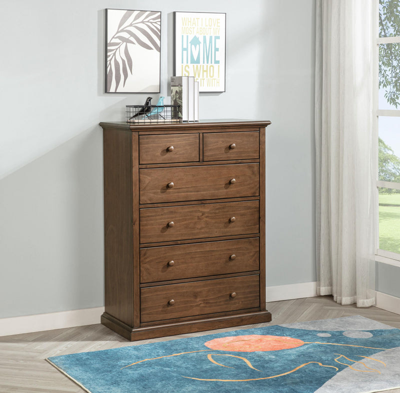 Sumerlin 6-drawer Bedroom Chest of Drawers Medium Brown - 460595WAL