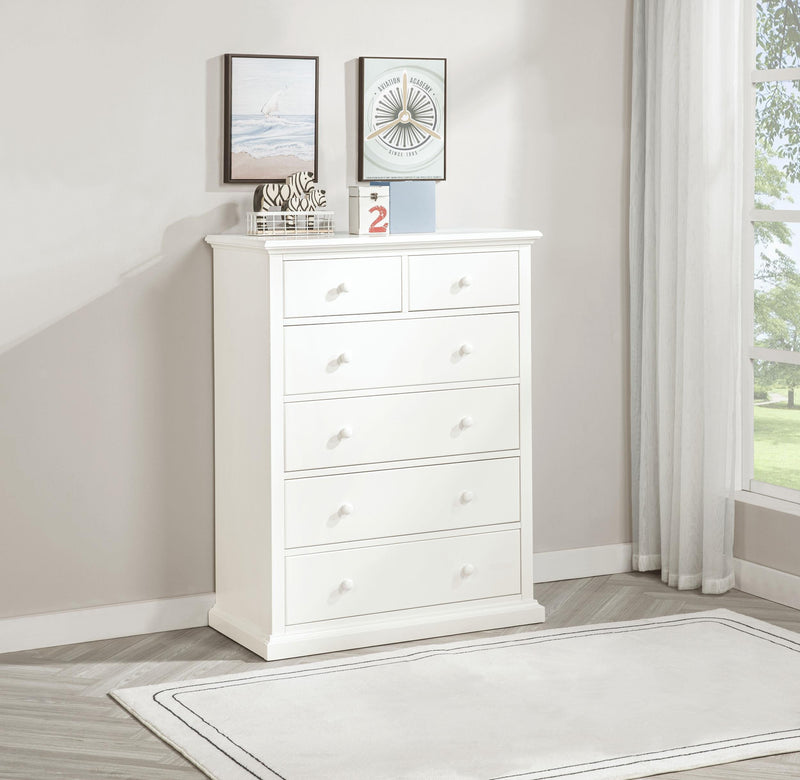 Sumerlin 6-drawer Bedroom Chest of Drawers White - 460595WHT