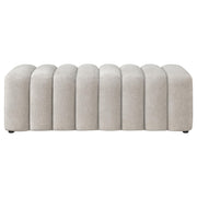 Summer Chenille Upholstered Channel Accent Bench Beige - 910411