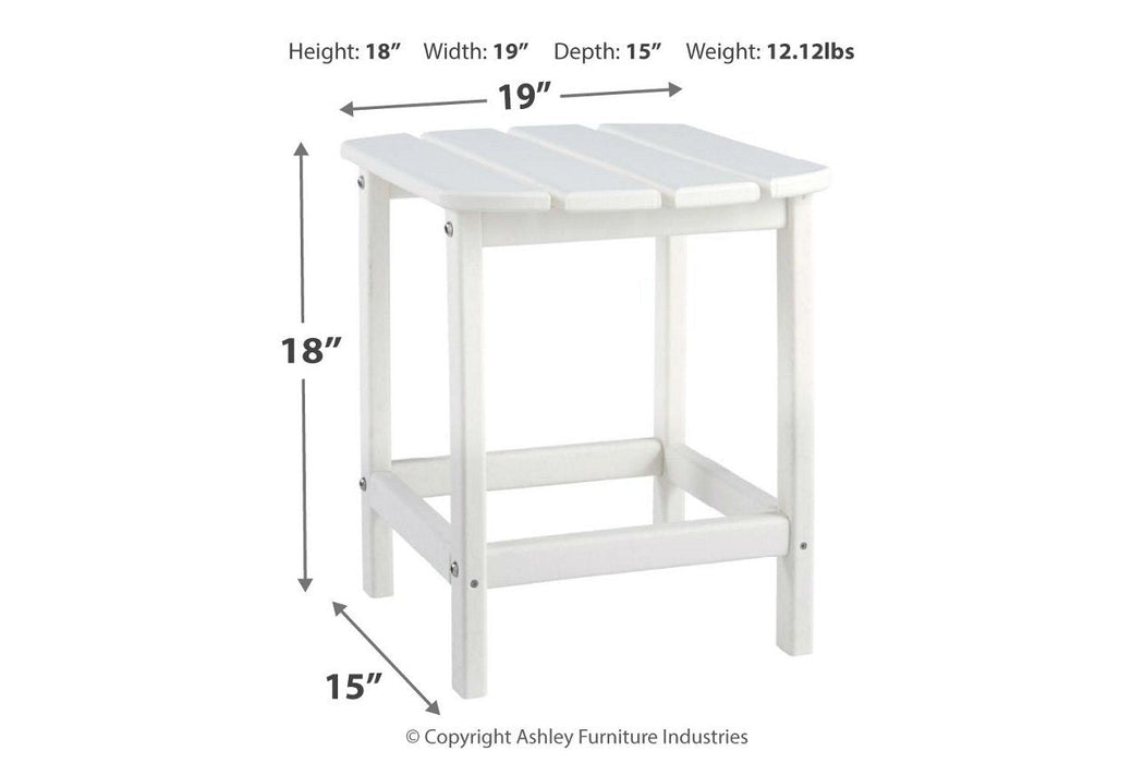 Sundown Treasure White End Table - Gate FurnitureTable