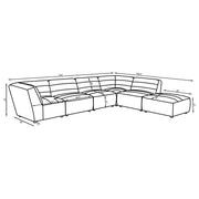 Sunny 6-piece Upholstered Modular Sectional Sofa Ivory Sherpa - 551621-SET