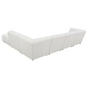 Sunny 6-piece Upholstered Modular Sectional Sofa Ivory Sherpa - 551621-SET